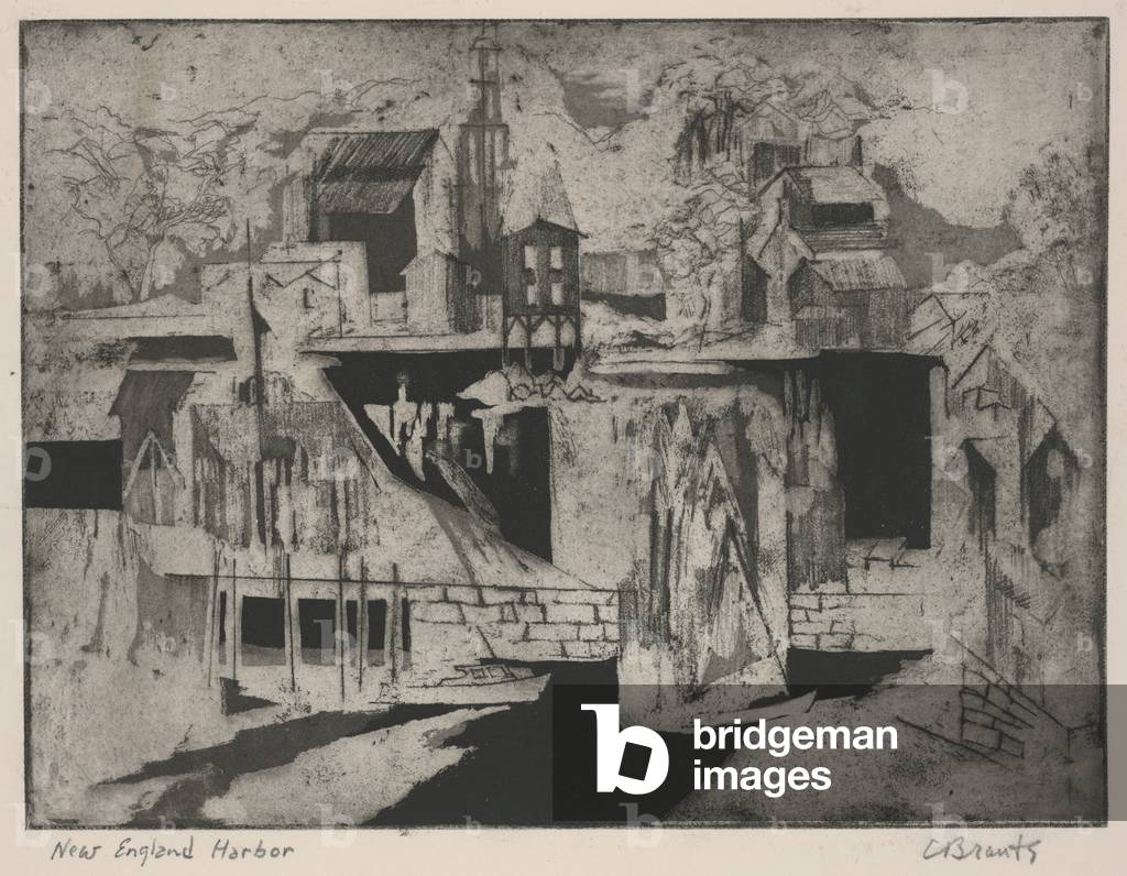 New England Harbor (aquatint & etching)