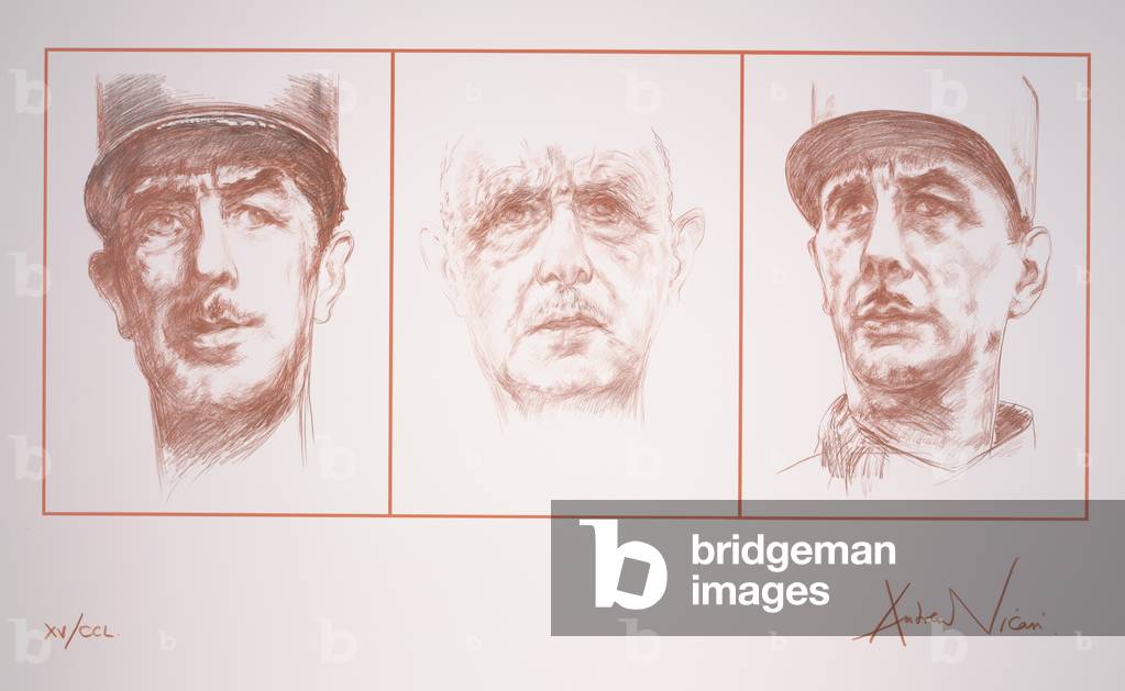 Le Triptyque du General de Gaulle, 1994 (colour litho)