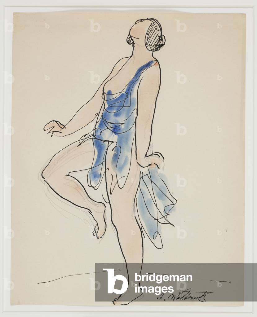 Isadora Duncan Dancing, c.1906-27 (ink & w/c on paper)