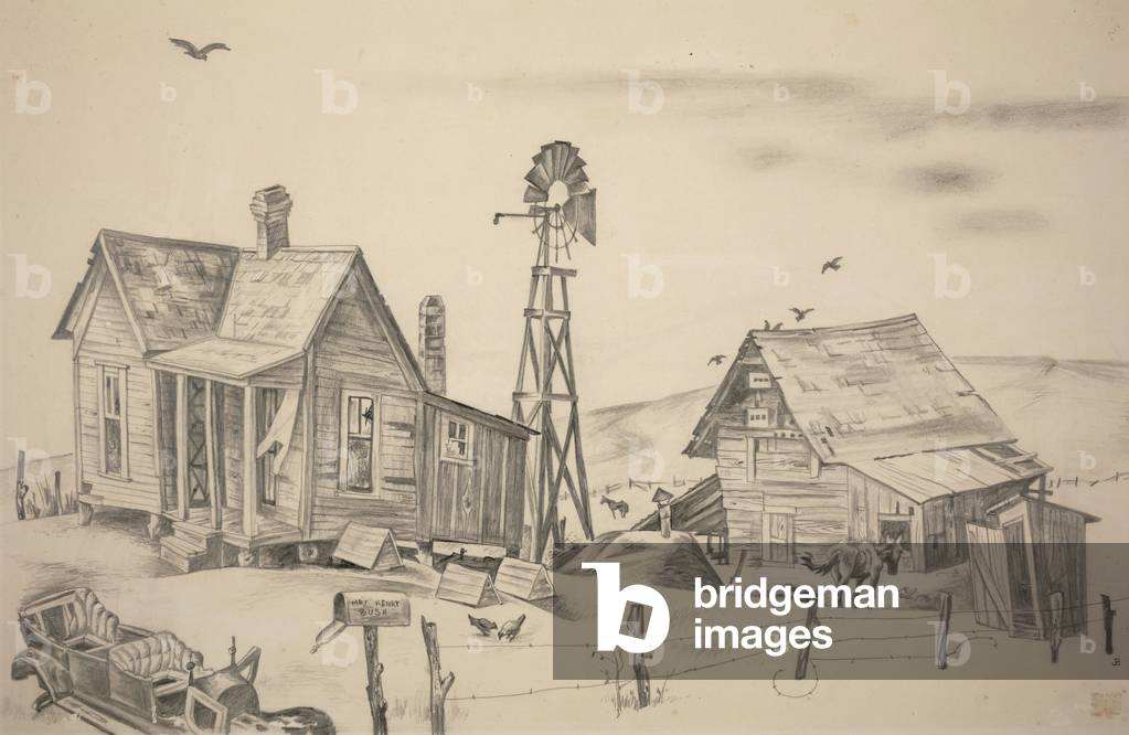 Mrs. Bush's Place, 1935 (pencil on paper)