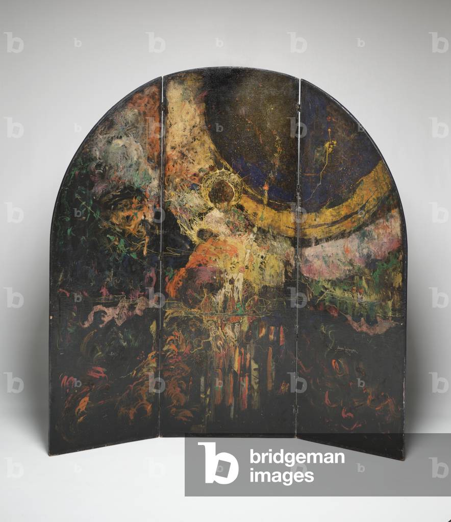 Motherhood, 1921 (oil on canvas with wood & metal)