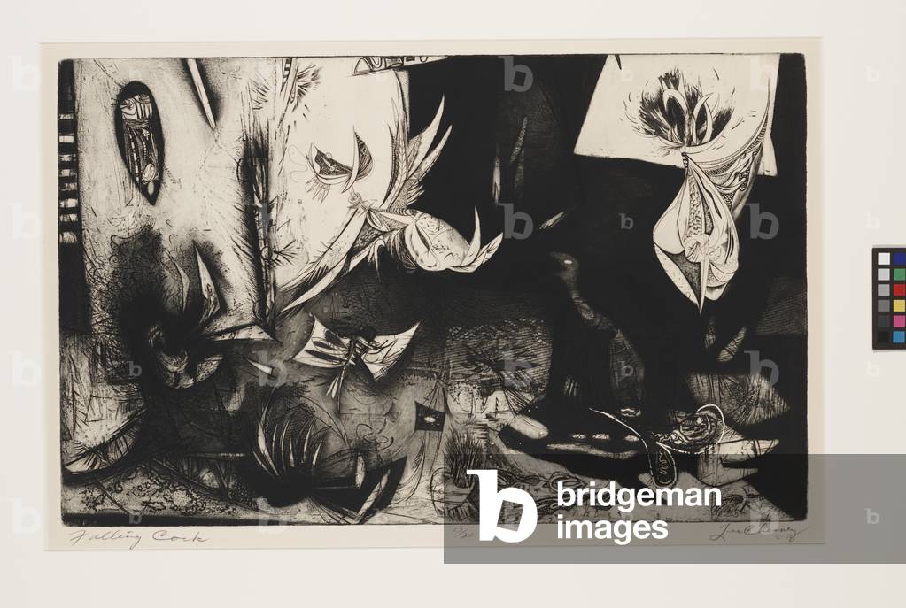 Falling Cock, 1951-53 (soft-ground etching & aquatint)