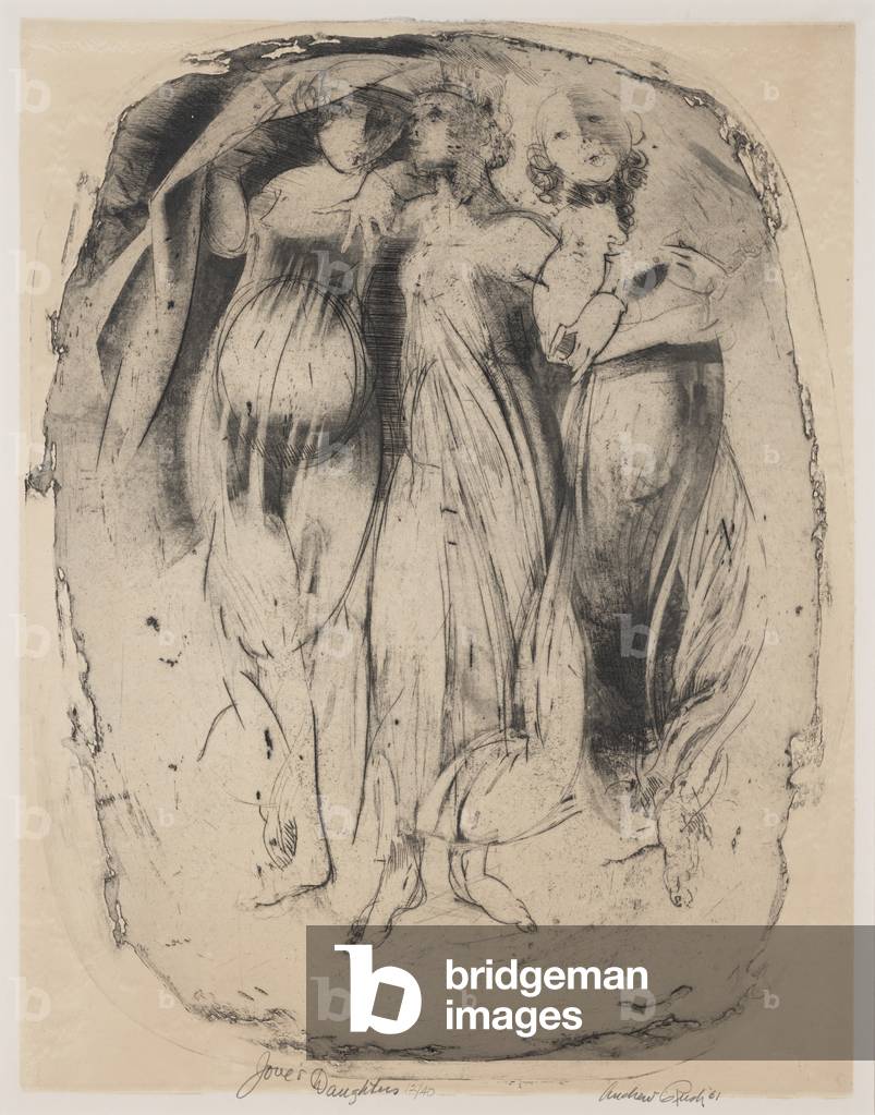 Jove's Daughters, 1961 (soft-ground etching & aquatint)