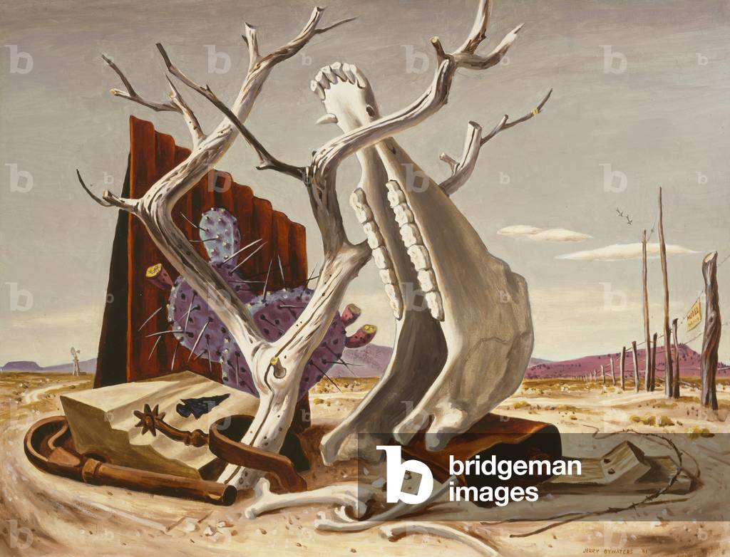 On the Ranch, 1941 (oil and tempera on masonite)