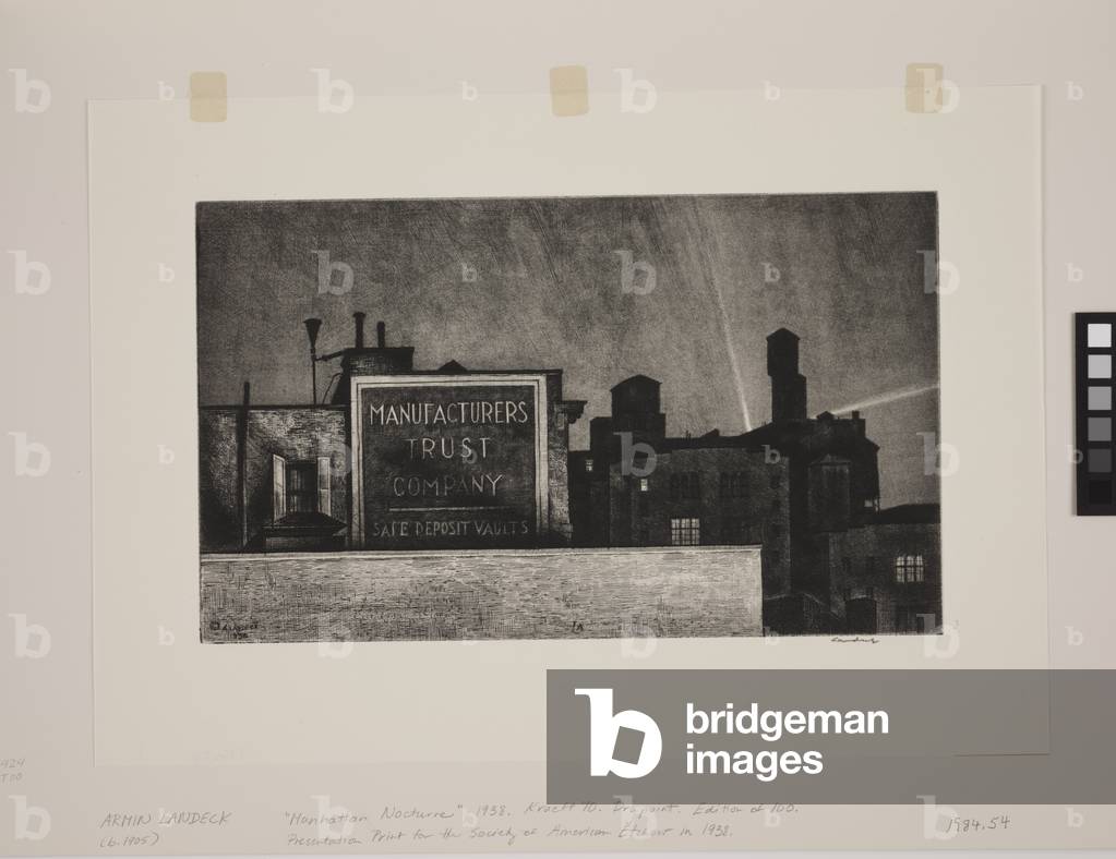 Manhattan Nocturne, 1938 (drypoint)
