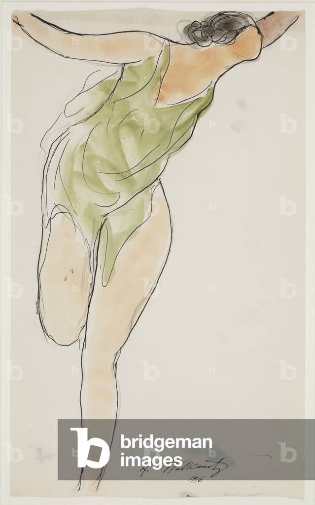 Isadora Duncan Dancing, 1916 (ink & w/c on paper)