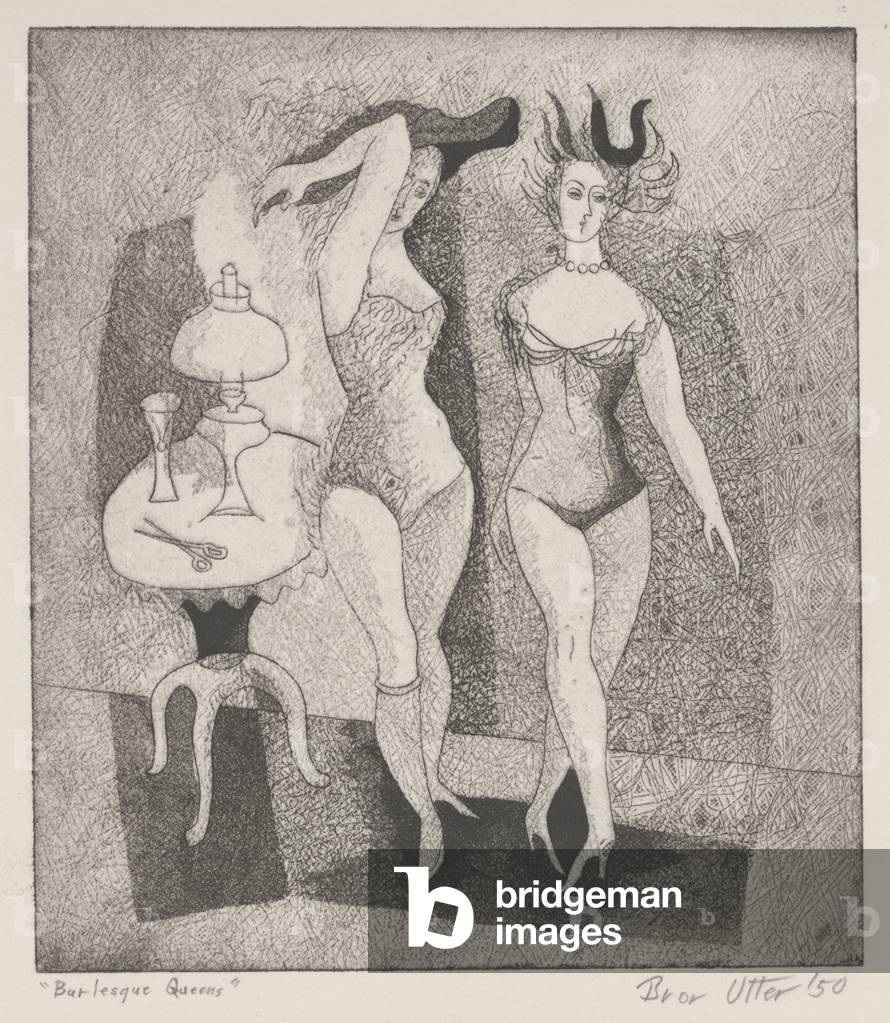 Burlesque Queens, 1950 (etching)