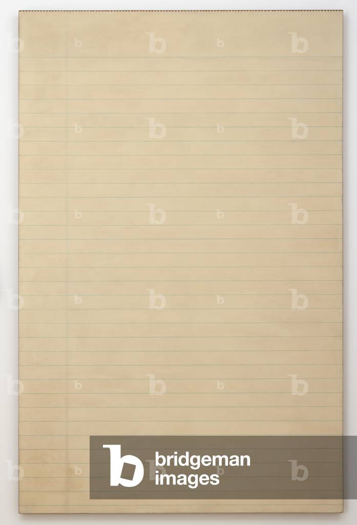 Legal Pad Sheet, 1967 (spray lacquer and stencil on linen)