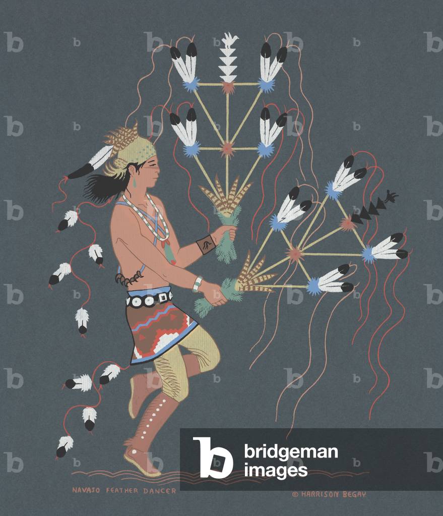 Navajo Feather Dancer, mid 20th century (silkscreen)
