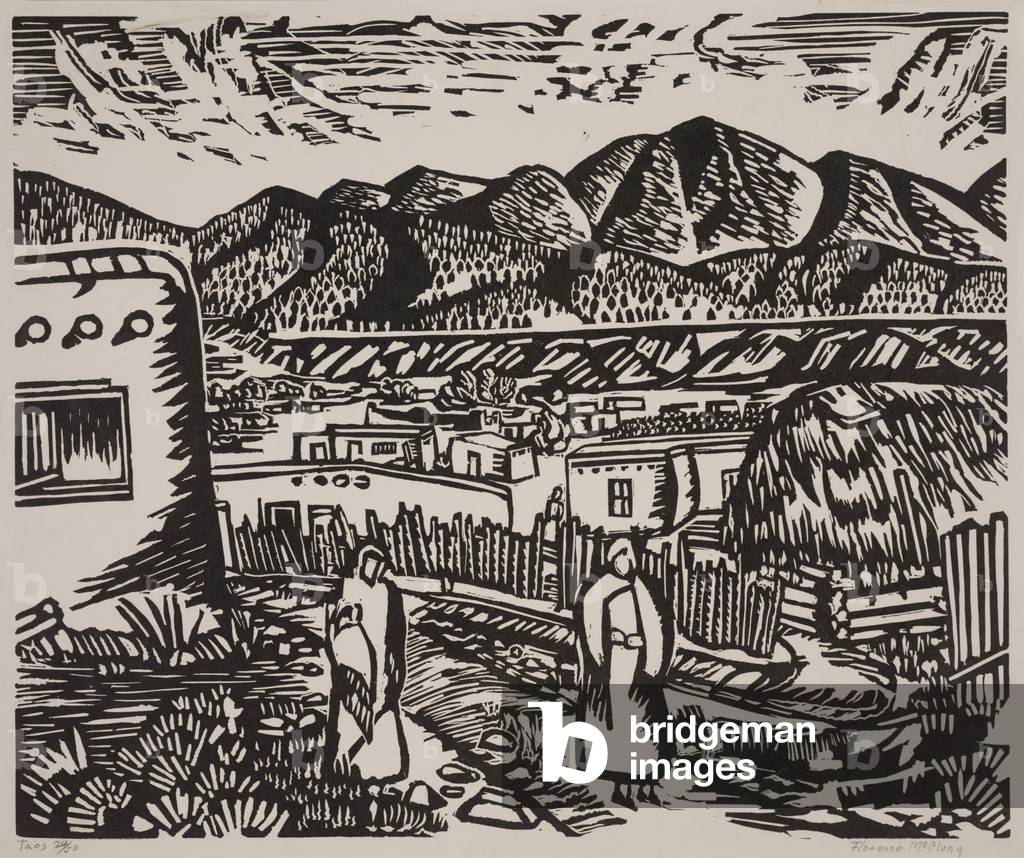 Taos (linocut)