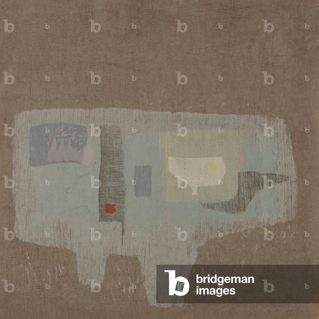 Blue Table, 1959 (color woodcut)