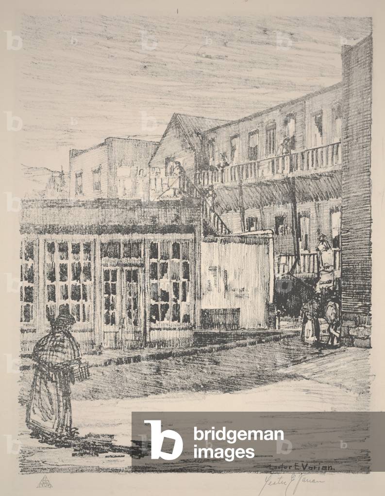 Rear of Main Street, c.1933-1934 (lithograph)