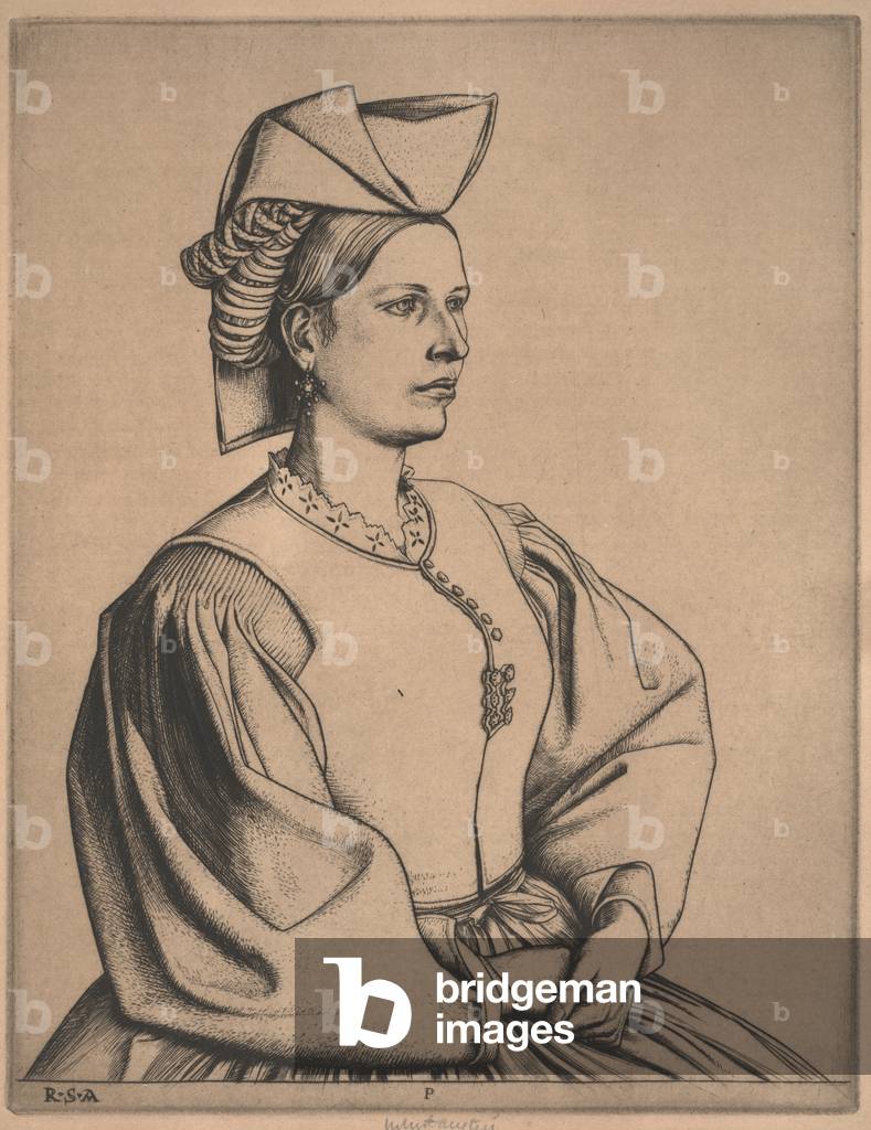 A Woman of Scanno, 1926 (engraving)