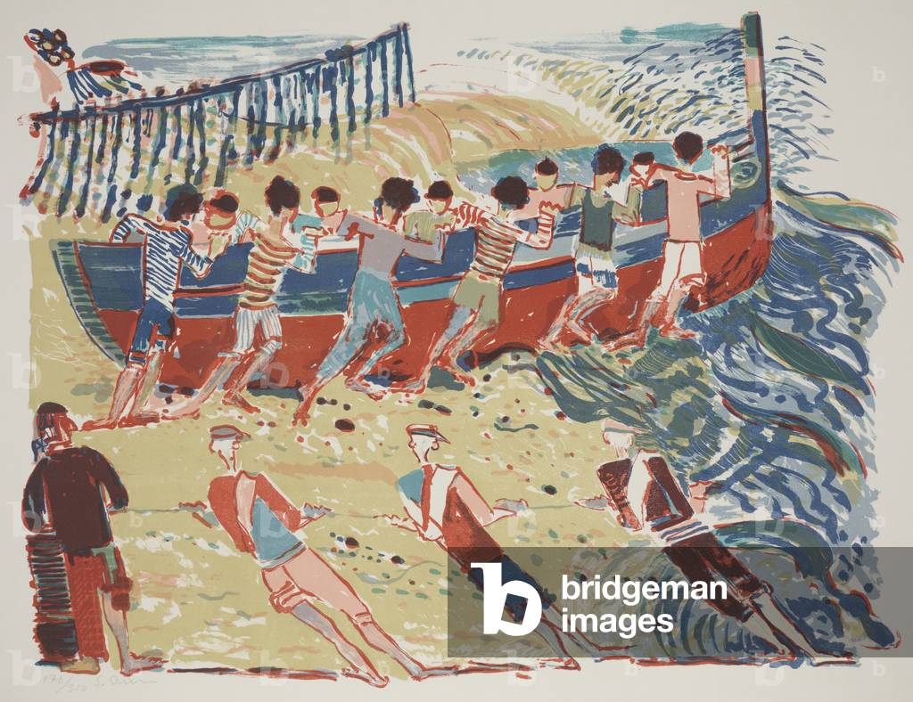 Sardine Fishing (colour litho)