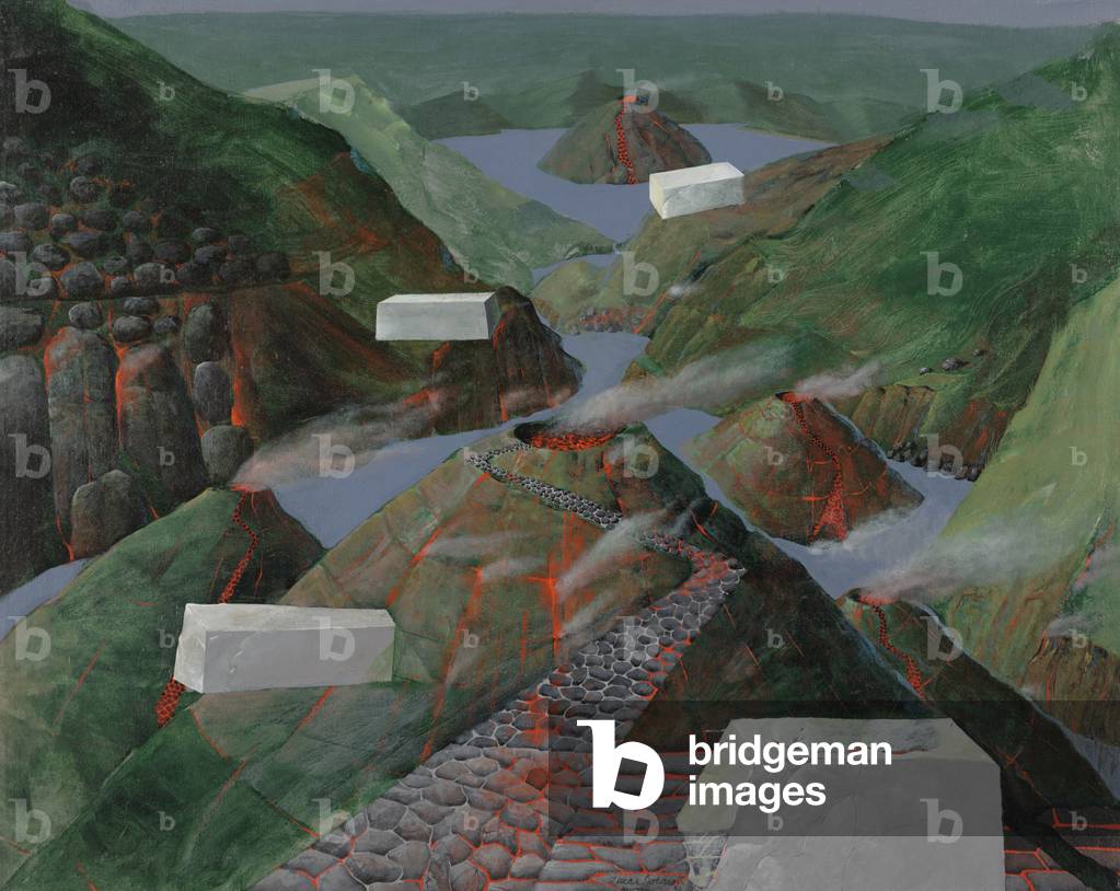 Valley of Monuments, 1990 (acrylic on canvas (on wood panel))