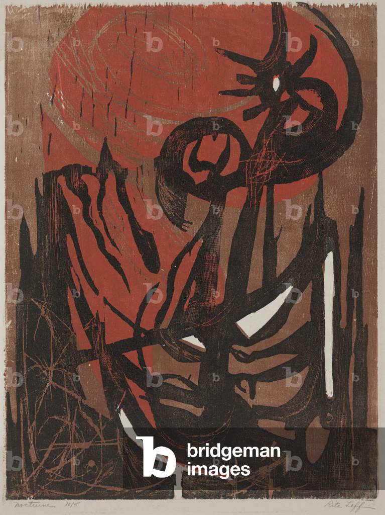 Nocturne (colour woodcut)