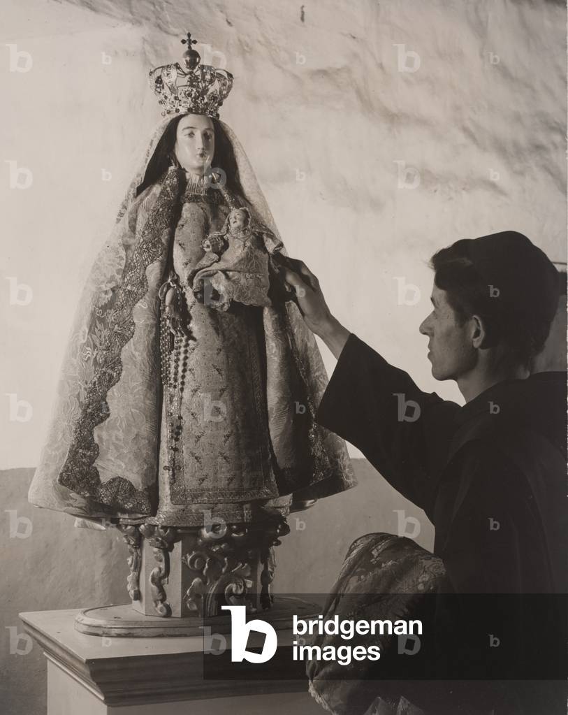 Monk Placing Santos (gelatin silver print)