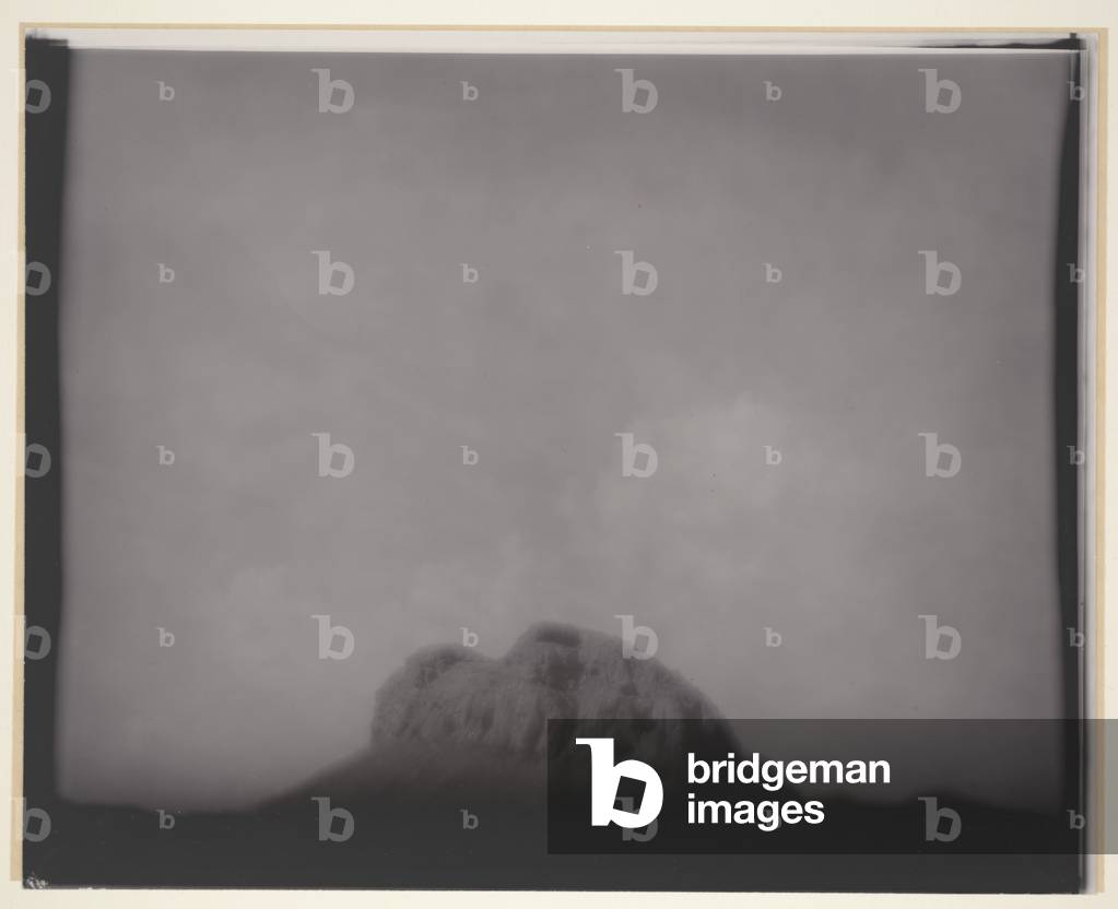Untitled (Single Rock and Sky), 1975 (gelatin silver print on gold paper)