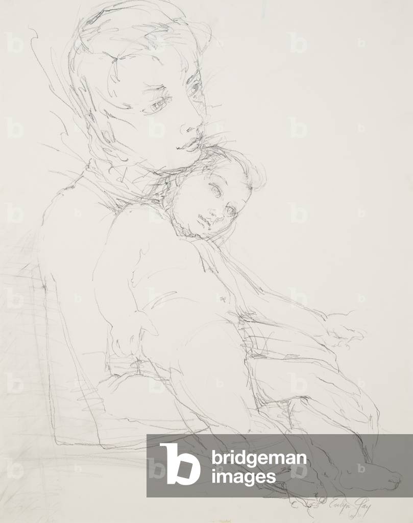 Carol and Her Baby (pencil)