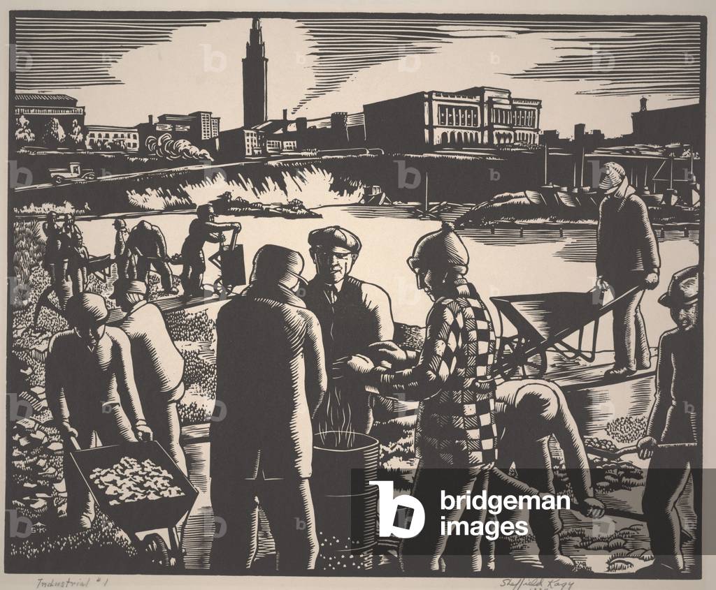 Industrial #1, 1934 (lino cut)