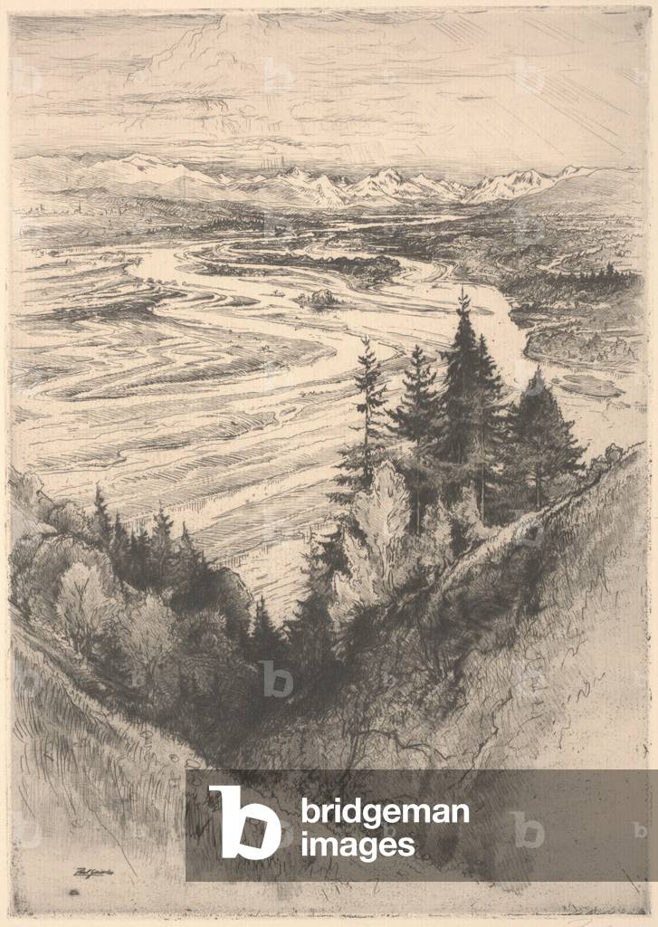 The Isar Near Wolfratshausen, first half of the 20th century (etching)