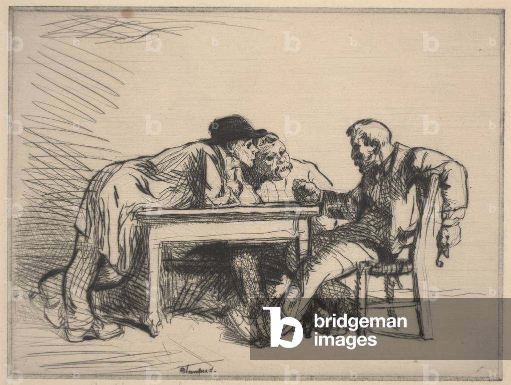 The Argument, 1917 (drypoint)