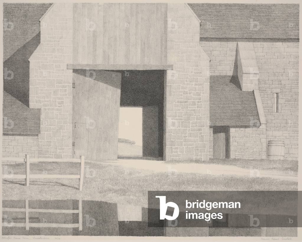 Ablington Manor Farm, Gloucestershire, c.1930 (litho)