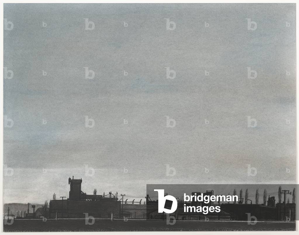 Industrial Zone, Montfort Gare, 2007 (powdered pigment, charcoal, conté, and ink on paper)