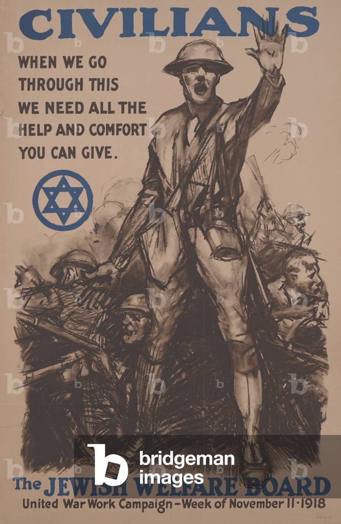 The Jewish Welfare Board United War Work Campaign - Week of November 11, 1918, 1918 (colour litho)