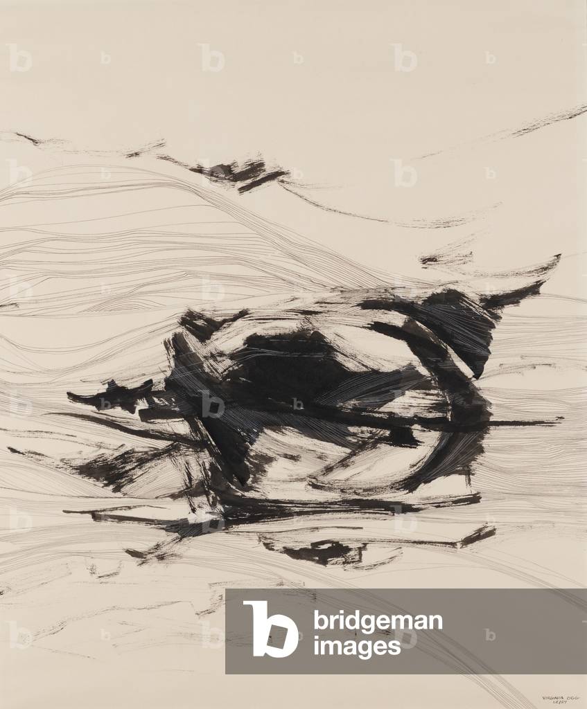 Storm, 1957 (pen & ink with white wash on paper)