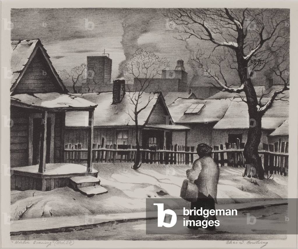 Winter Evening, 1938 (litho)