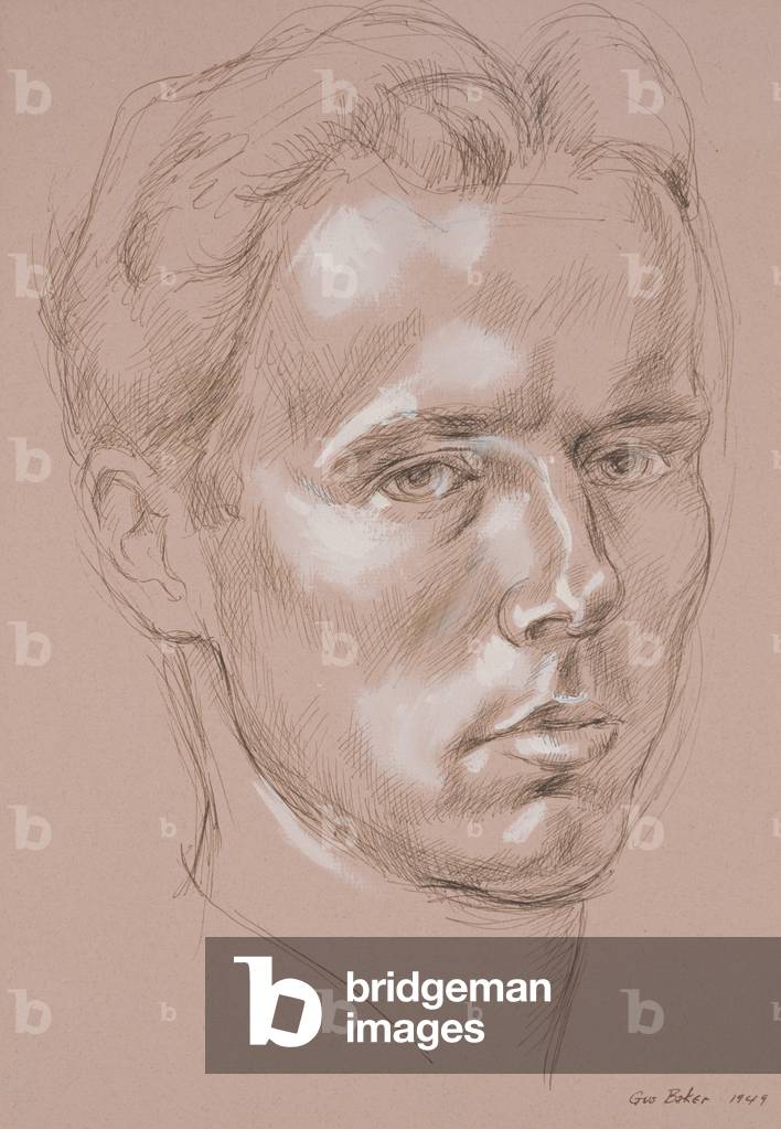 Head of Clyde, 1949 (ink & tempera on pink paper)