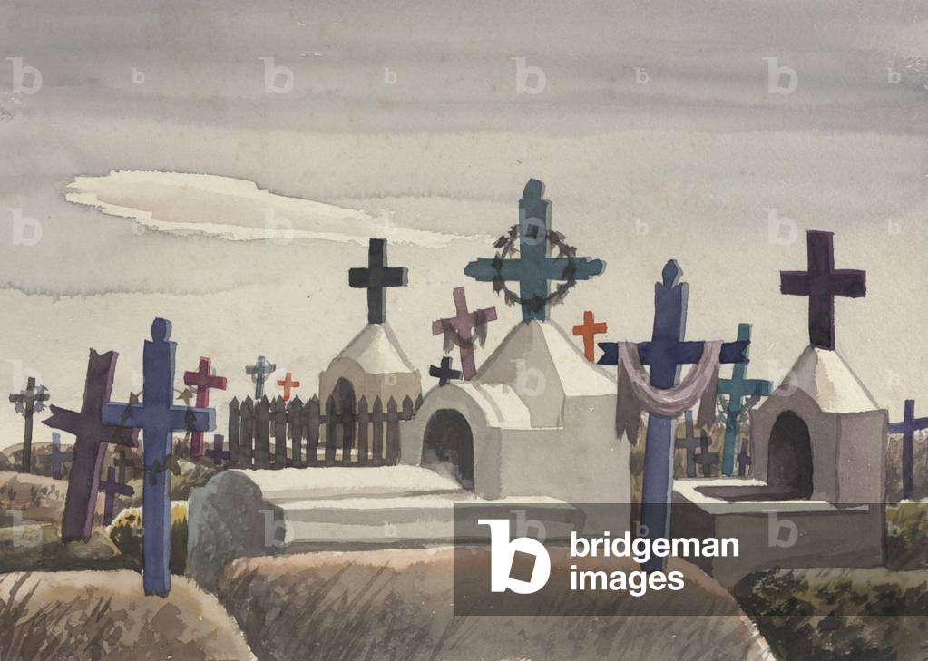 Terlingua Graveyard, 1937 (watercolor on paper)
