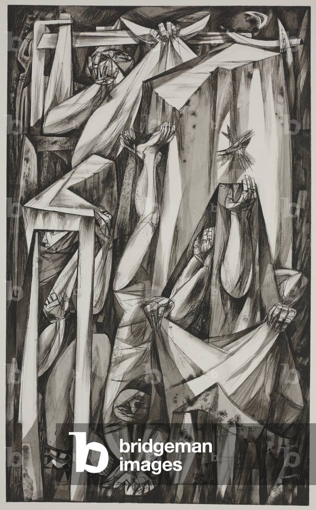 Episode, 1949 (ink wash on paper)