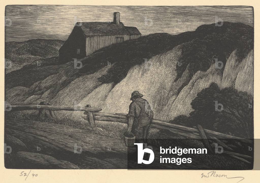 The Berry Picker, 1933 (wood engraving)