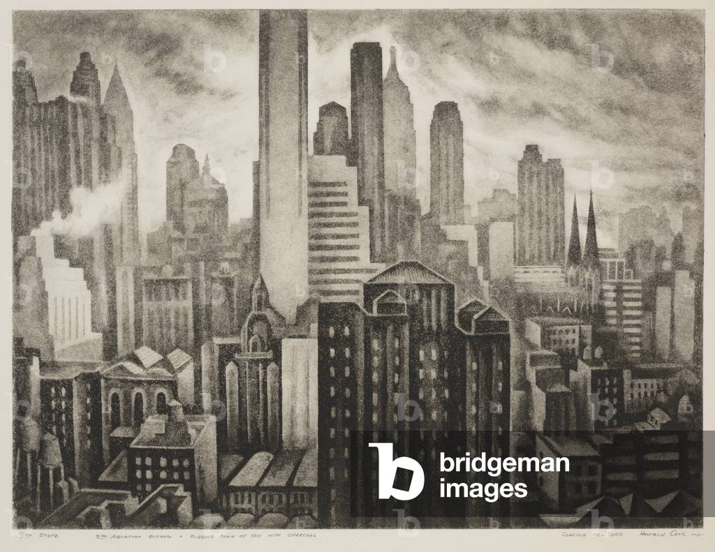 Soaring New York, 1931-1932 (aquatint and soft-ground etching)