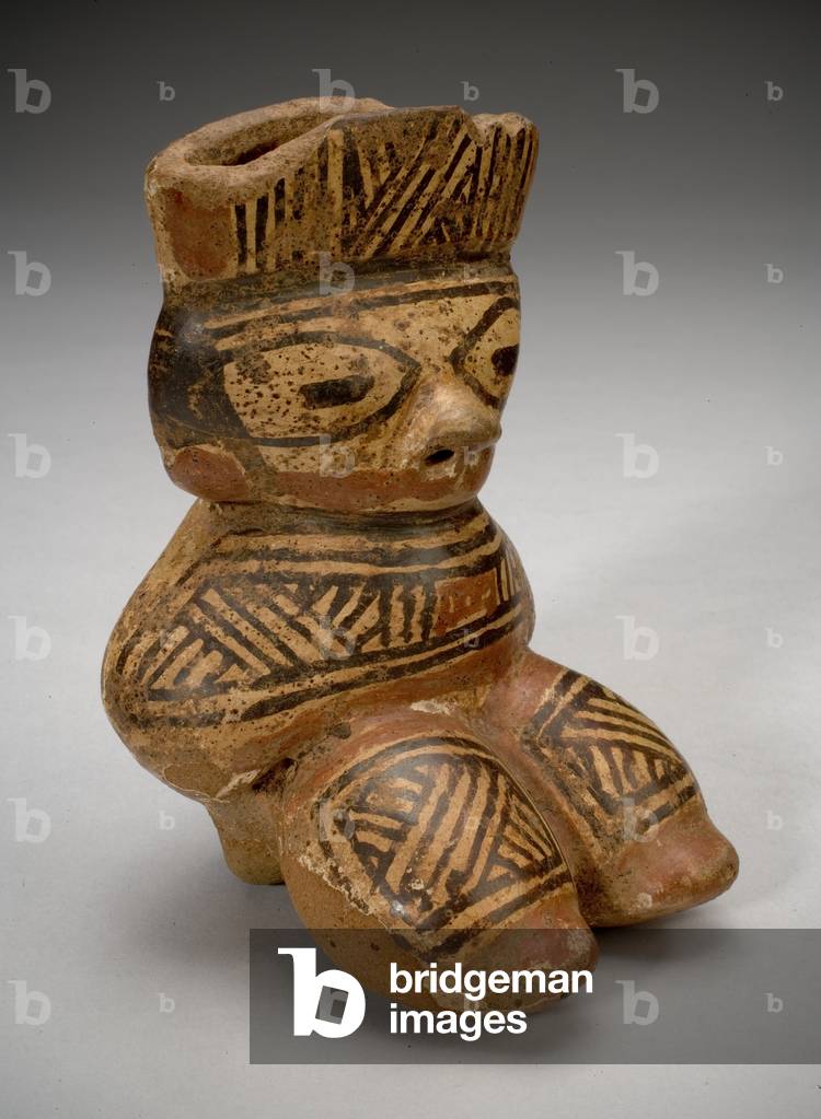 Seated Figure, Early Classic, 300-500 AD (ceramic)