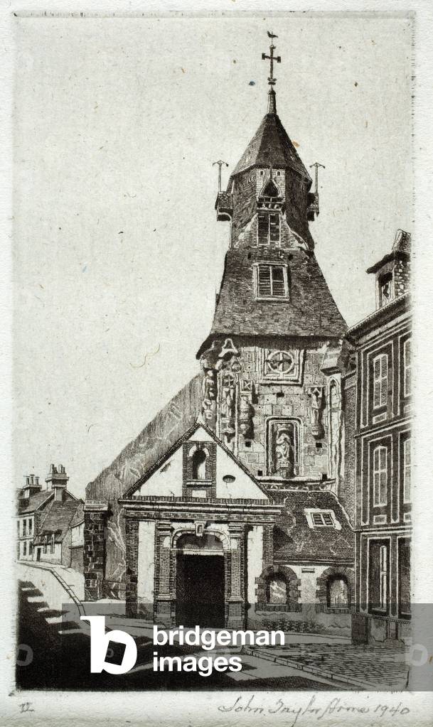 L'Aigle, or Church of Saint Jean, L'Aigle, Orne, 1940 (etching)
