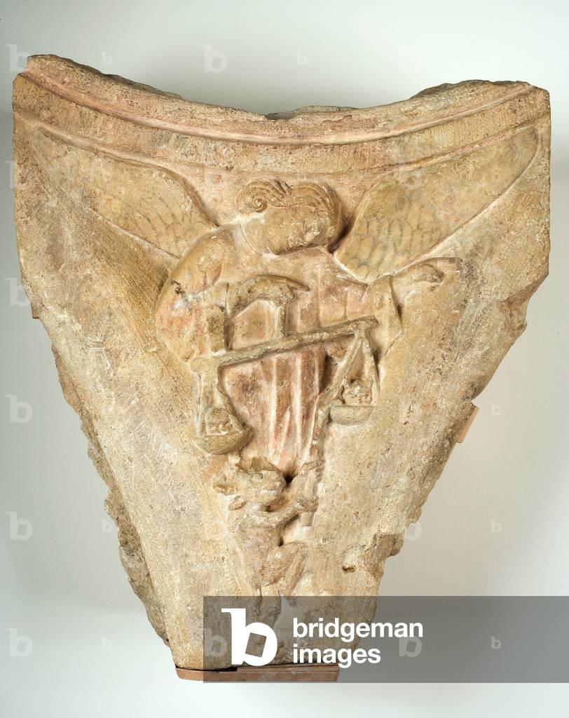 St. Michael Weighing Souls, c.1257 (limestone)