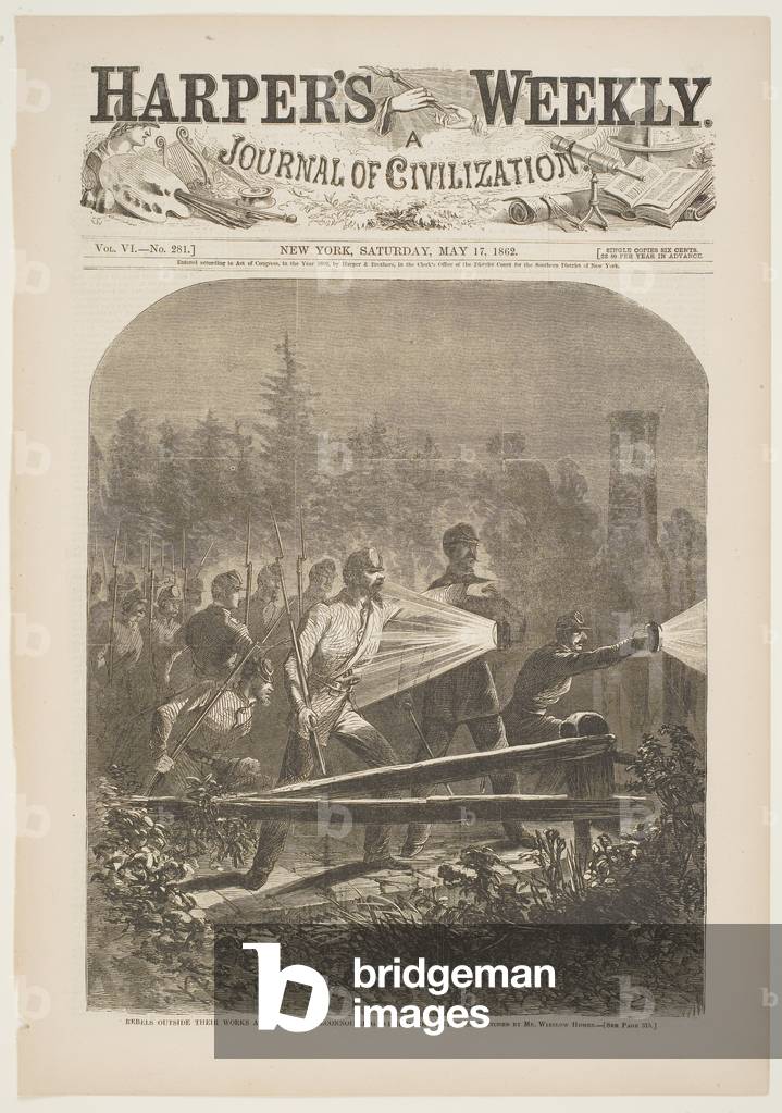 Rebels Outside Their Works at Yorktown Reconnoitering with Dark Lanterns, published in 