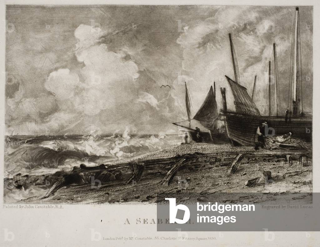 A Seabeach, from Various Subjects of Landscape Characteristic of English Scenery, 1830-33 (mezzotint)