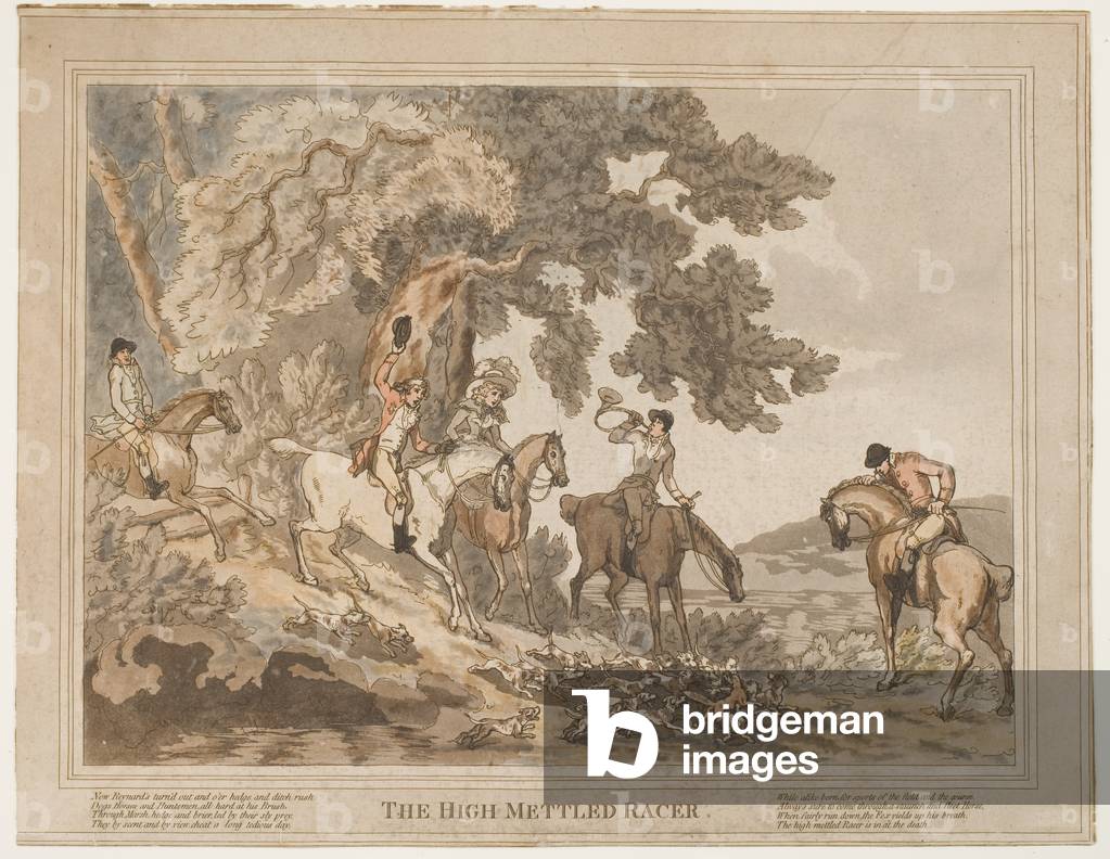 The High Mettled Racer is in at the Death, engraved by John Hassell (c.1767-1825), published 1789 (etching with hand colouring)