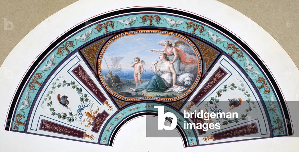 Fan Cartoon, French or Italian, c.1810 (gouache with glazing on paper)