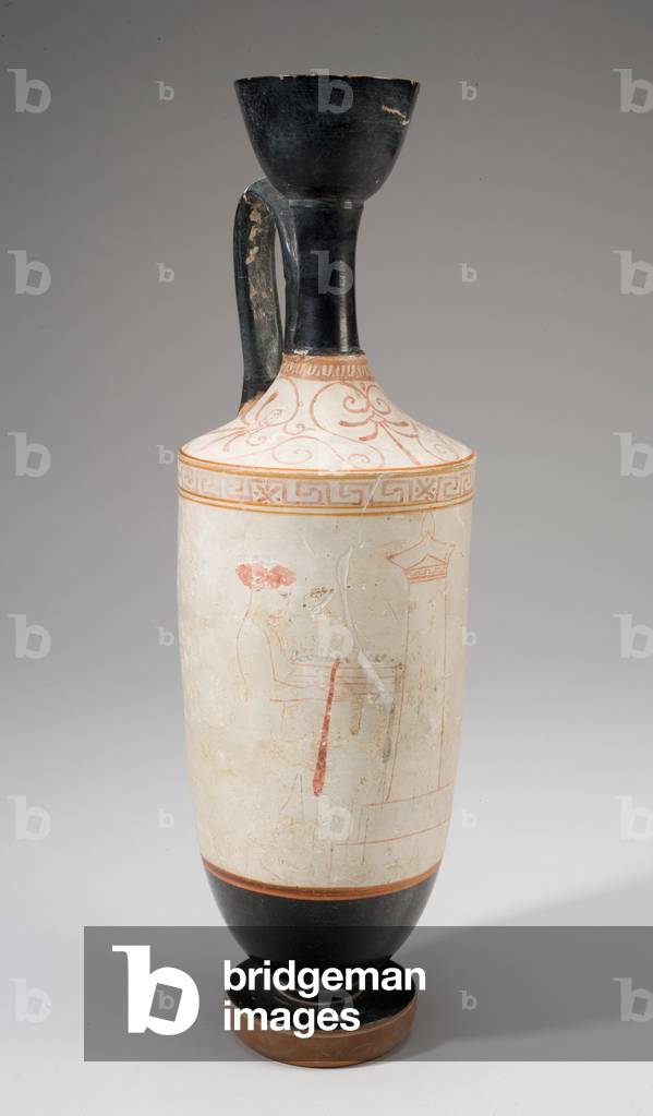 White-ground Lekythos, Classical period, c.440 BC (terracotta)
