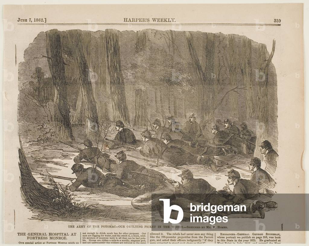 The Army of the Potomac - Our Outlying Picket in the Woods, published in 