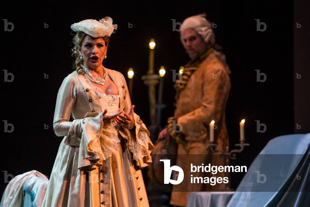 Ainoha Arteta as Adriana in the opera 'Adriana Lecouvreur', at the Teatro de la Maestranza, Seville, May 2018 (photo)