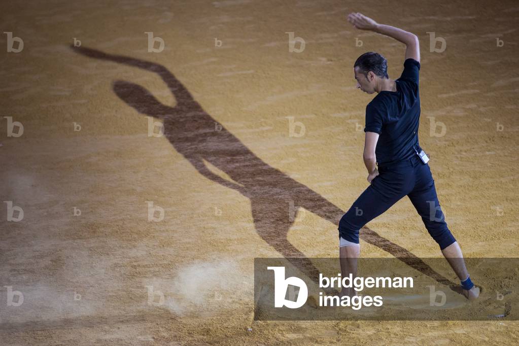 Israel Galván performing 'Arena' in the Maestranza bullring during the 20th Bienal de Flamenco de Sevilla Festival, Seville, Spain, 7th September 2018 (photo)