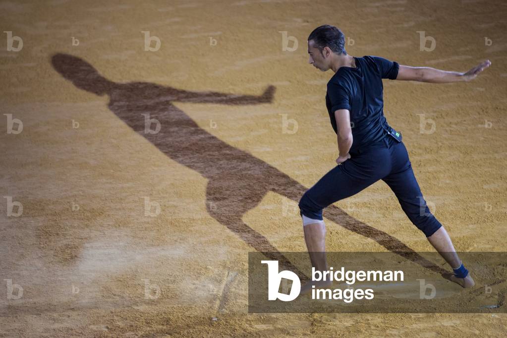 Israel Galván performing 'Arena' in the Maestranza bullring during the 20th Bienal de Flamenco de Sevilla Festival, Seville, Spain, 7th September 2018 (photo)