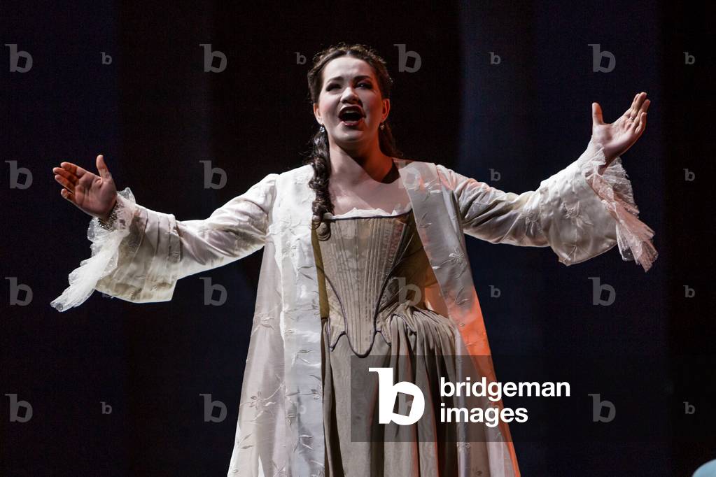 Ksenia Dudnikova as Princess de Bouillon in the opera 'Adriana Lecouvreur', at the Teatro de la Maestranza, Seville, May 2018 (photo)