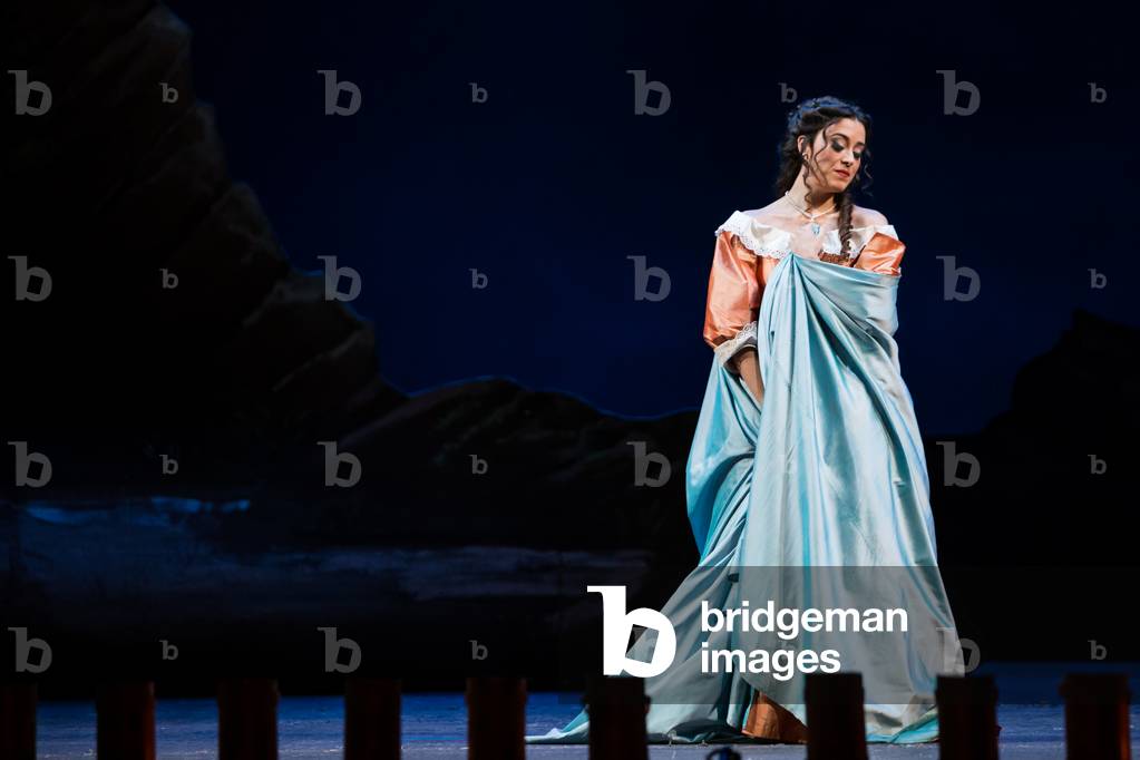 Leonor Bonilla as Miss Lucia in the opera 'Lucia di Lammermoor', rehearsal at Teatro de la Maestranza, October 2018 (photo)